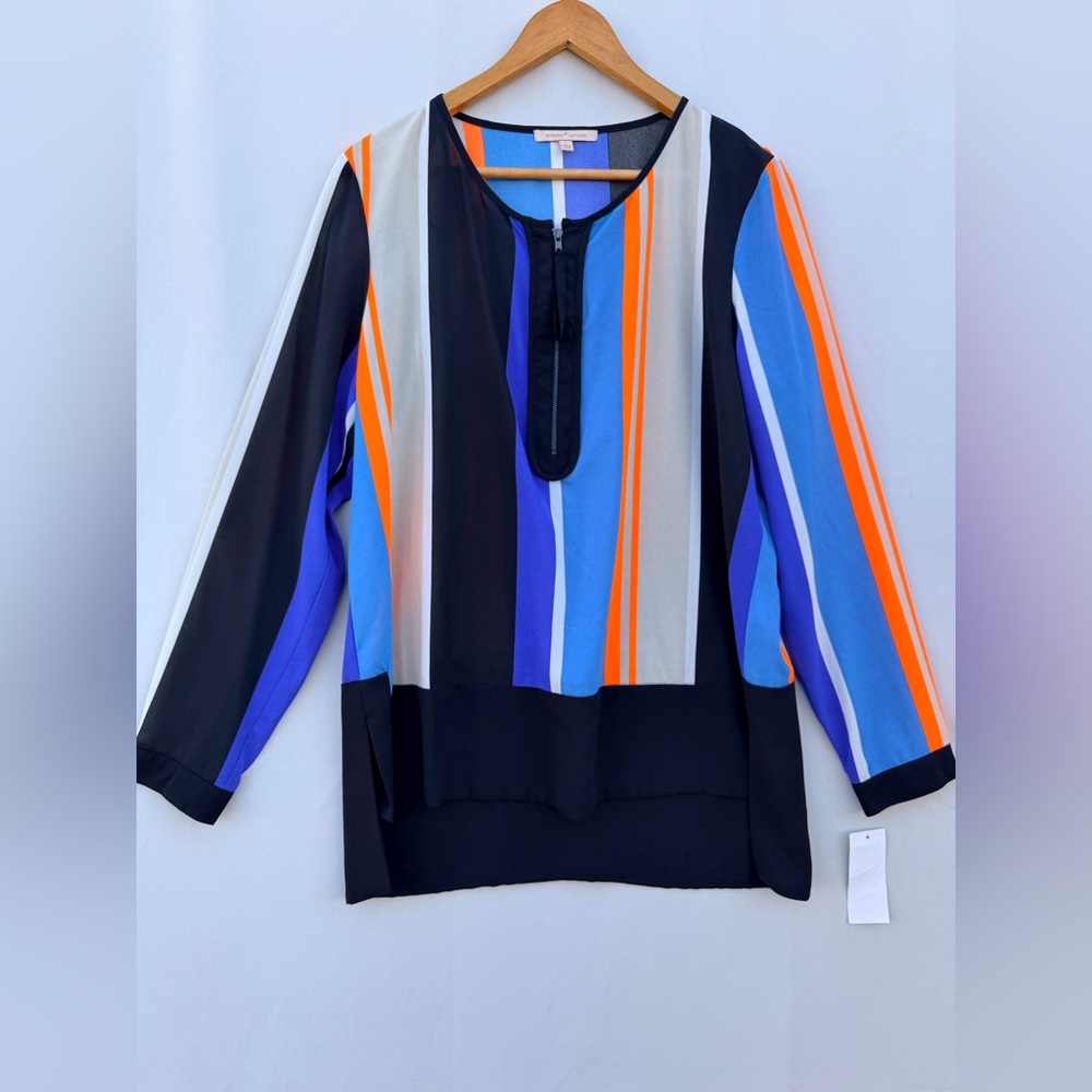 Gibson NWT‎ Multicolor Striped Blouse size L
